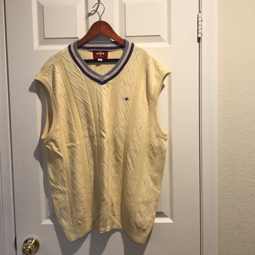 Russell Simmons Men’s Yellow Knitted Vest 2XL